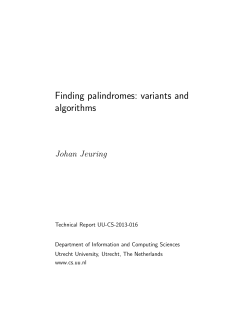 Finding palindromes: variants and algorithms
