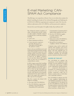 E-mail Marketing: CAN- SPAM Act Compliance