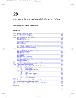 Microwave Pasteurization and Sterilization of Foods