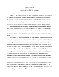 Letter of Support Ella Fritzemeier Student Senate Emeritus President