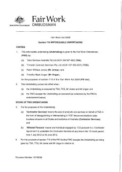 Enforceable Undertaking Telco Services Pty Ltd