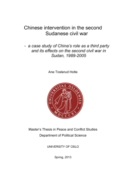 Chinese intervention in the second Sudanese civil war - DUO
