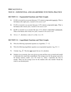 SECTION 3.1 &ndash; Exponential Functions and Their Graphs