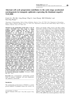 Aberrant cell cycle progression contributes to the early