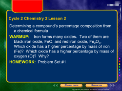Cycle 2 Chemistry II Lesson 2