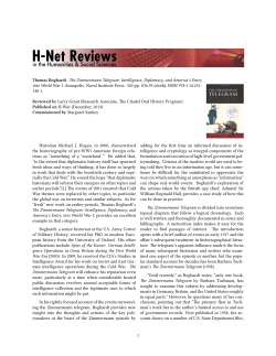 Larry Grant on The Zimmermann Telegram: Intelligence - H-Net