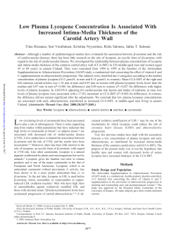 Low Plasma Lycopene Concentration Is Associated With Increased