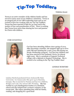 Teacher Bios - Abilene Baptist Church