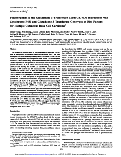 Polymorphism at the Glutathione S-Transferase