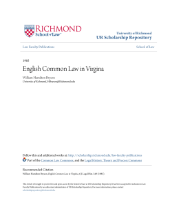 English Common Law in Virgina
