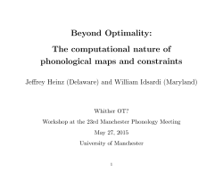 The computational nature of phonological maps and constraints