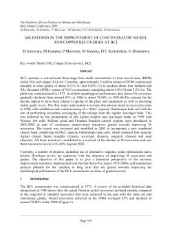 Milestones in the improvement of nickel and copper