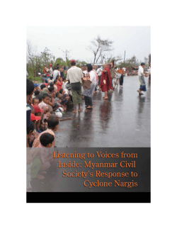 Listening to Voices from Inside: Myanmar Civil Society`s Response