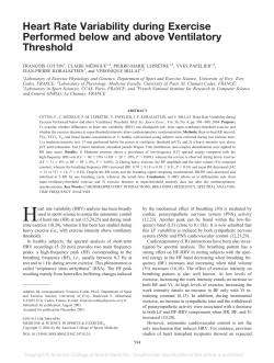 Heart Rate Variability during Exercise Performed below and above