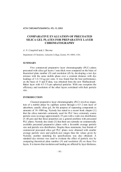 comparative evaluation of precoated silica gel plates for preparative