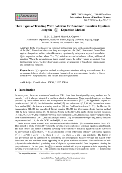 Three Types of Traveling Wave Solutions for Nonlinear Evolution