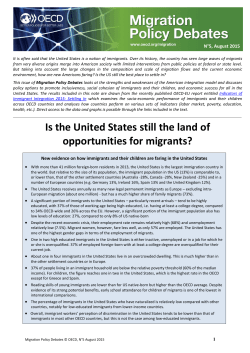 Is the United States still the land of opportunities for