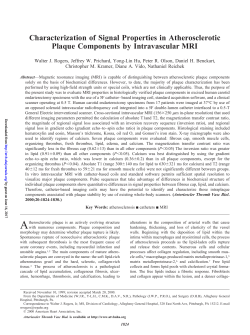 Characterization of Signal Properties in Atherosclerotic Plaque