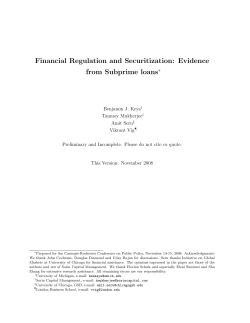 Financial Regulation and Securitization: Evidence from Subprime