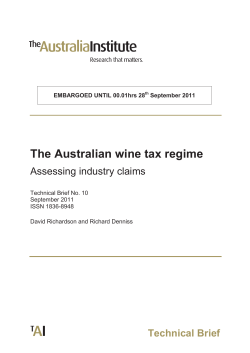 The Australian wine tax regime - Foundation for Alcohol Research