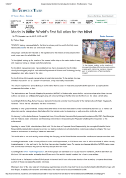 Made in India: World`s first full atlas for the blind