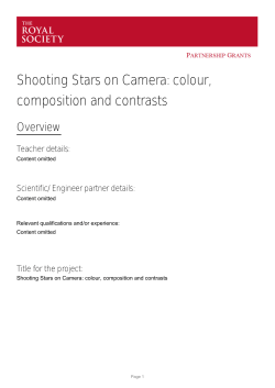 Shooting Stars on Camera: colour, composition and contrasts