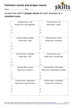 E2E3 Common Nouns and Proper Nouns