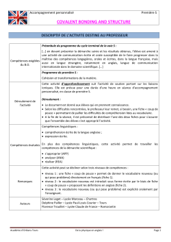 covalent bonding and structure - Acad&eacute;mie d`Orl&eacute;ans