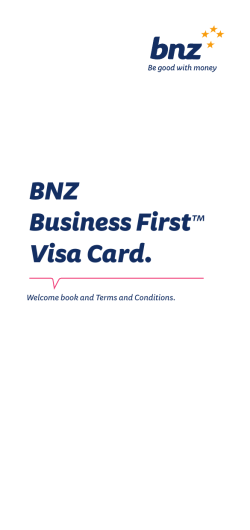 BNZ Business First™ Visa Card.
