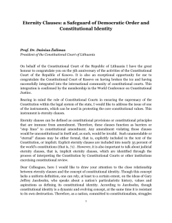 Eternity Clauses: a Safeguard of Democratic Order and