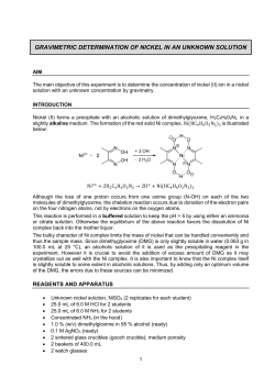 gravimetric determination of nickel in an unknown solution