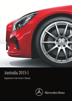 Owner`s Manual - Supplement - Mercedes