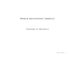 Speech recognition (briefly)