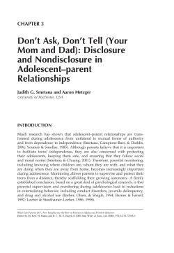 Don`t Ask, Don`t Tell (Your Mom and Dad): Disclosure and