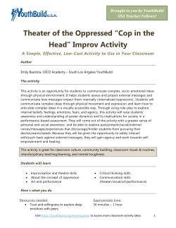 Theater of the Oppressed &ldquo;Cop in the Head&rdquo; Improv