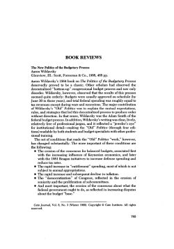 The New Politics of the Budgetary Process
