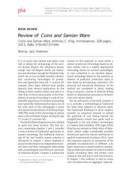 Review of Coins and Samian Ware - Papers from the Institute of