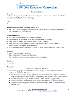 Bacon`s Rebellion - Database of K