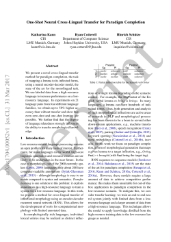 One-Shot Neural Cross-Lingual Transfer for Paradigm Completion