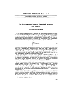 On the connection between hausdorff measures and capacity