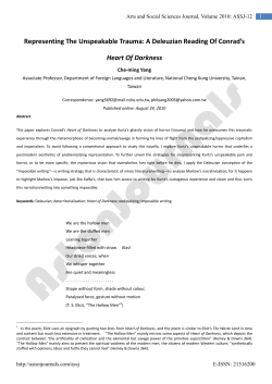 Representing The Unspeakable Trauma: A