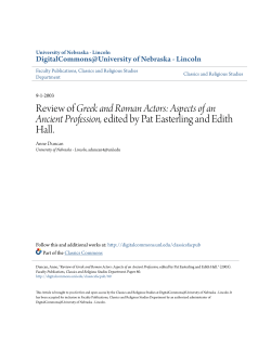 Review of Greek and Roman Actors