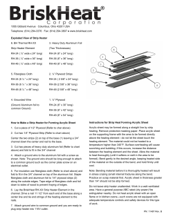 RH Plastic Bending Strip Heater Instruction Manual