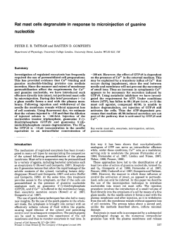 Rat mast cells degranulate in response to microinjection of guanine