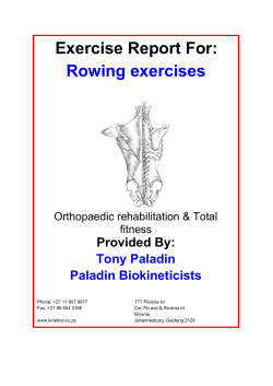 Exercise Report For: Rowing exercises