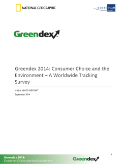 Greendex 2014: Consumer Choice and the Environment &ndash; A