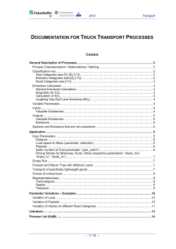 documentation for truck transport processes