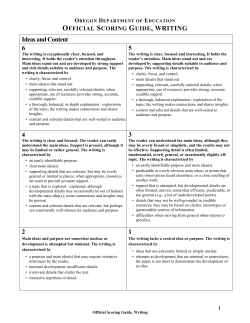 OFFICIAL SCORING GUIDE, WRITING Citing Sources