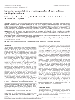 Serum keratan sulfate is a promising marker of