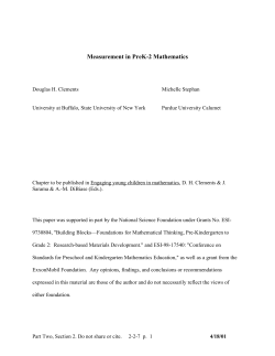 Measurement in PreK-2 Mathematics